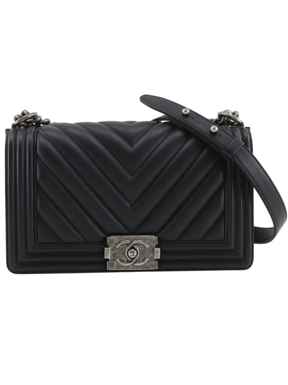 Chanel Boy 25 Chain Shoulder Calf Black